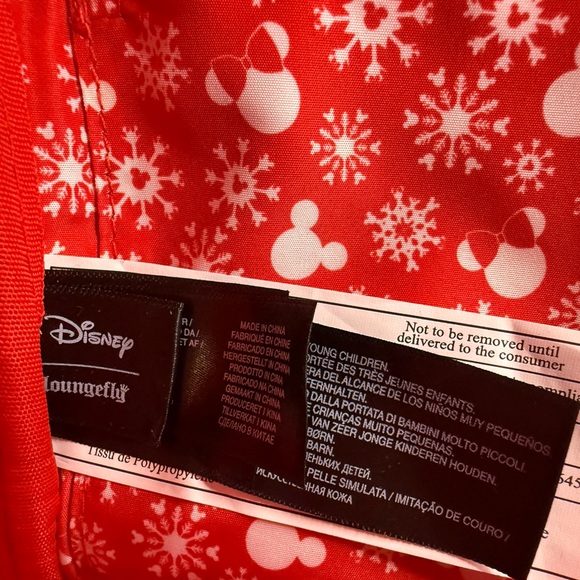 Disney Loungefly Christmas Holiday Snowman Mickey Minnie Backpack - Picture 3 of 5